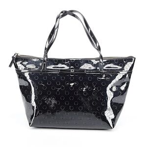 KATE SPADE SOPHIE CAMELLIA Black Patent Tote Bag Like New Condition